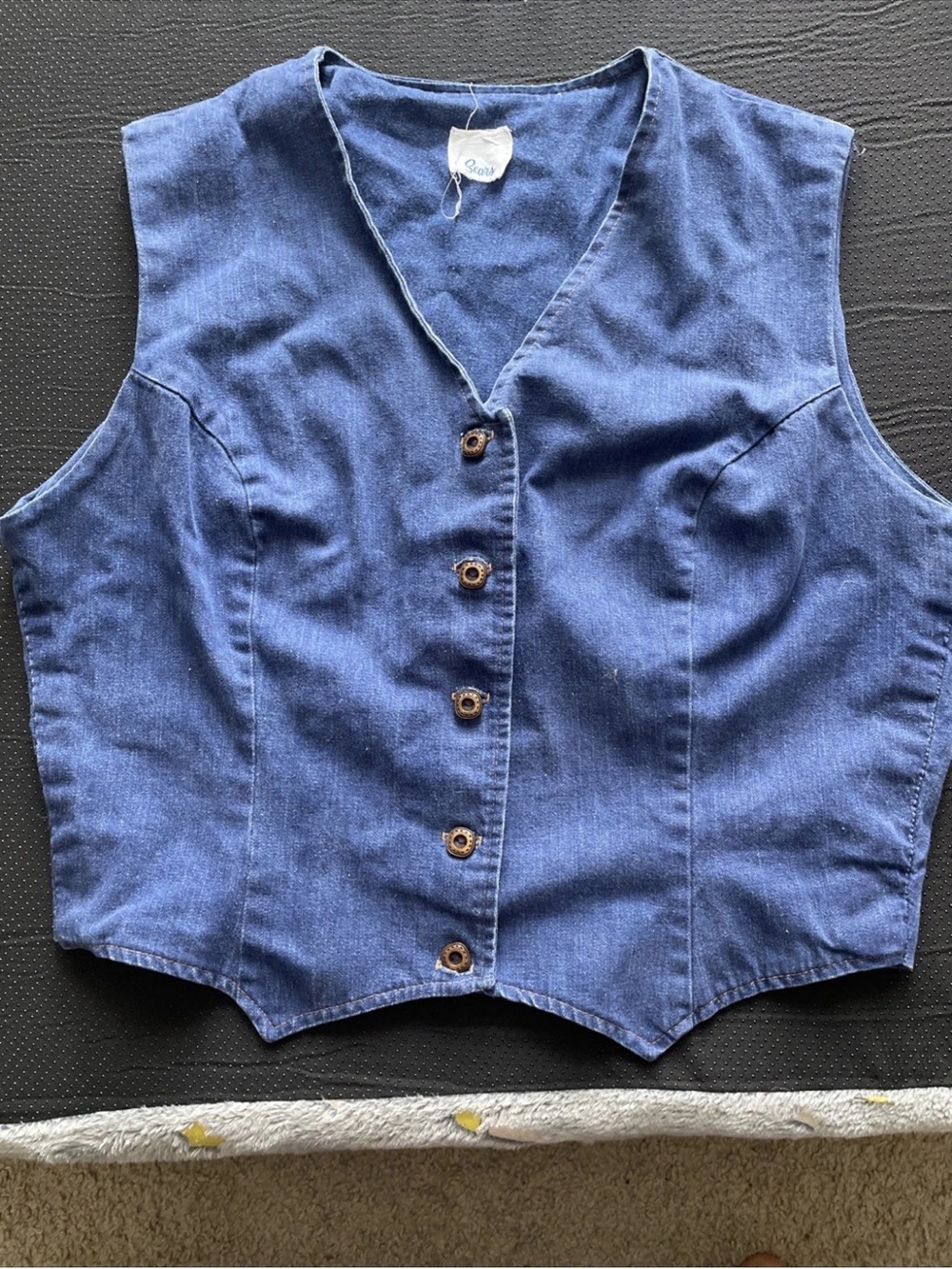 Sears Blue Denim Button Vest